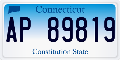 CT license plate AP89819