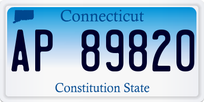 CT license plate AP89820