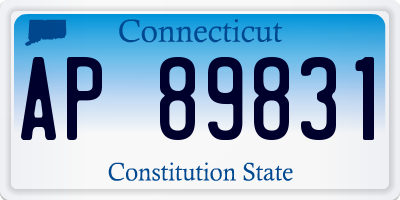 CT license plate AP89831