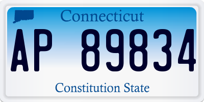 CT license plate AP89834