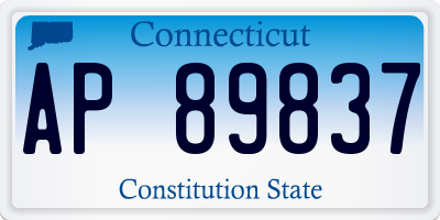 CT license plate AP89837