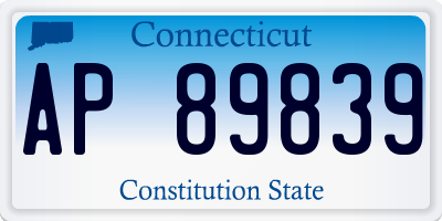 CT license plate AP89839