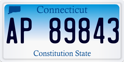 CT license plate AP89843