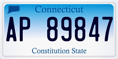 CT license plate AP89847