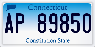 CT license plate AP89850