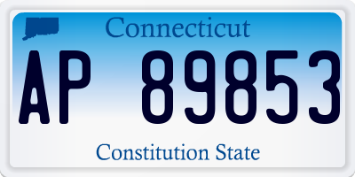 CT license plate AP89853