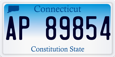 CT license plate AP89854