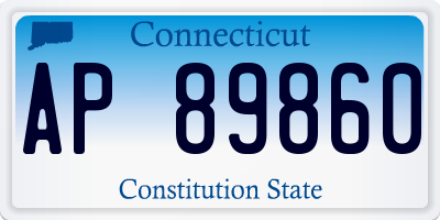 CT license plate AP89860