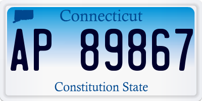 CT license plate AP89867