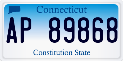 CT license plate AP89868