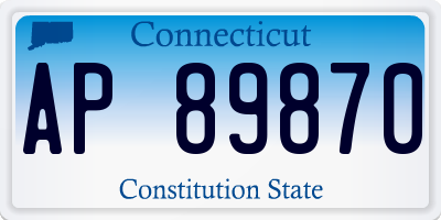 CT license plate AP89870