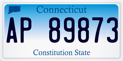 CT license plate AP89873