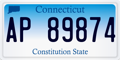 CT license plate AP89874