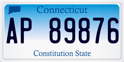 CT license plate AP89876