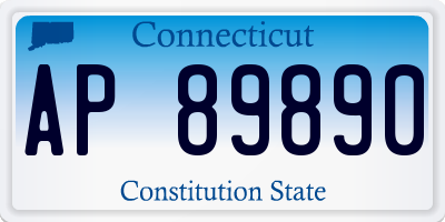 CT license plate AP89890