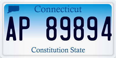 CT license plate AP89894