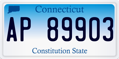 CT license plate AP89903