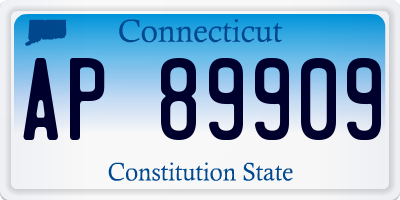 CT license plate AP89909