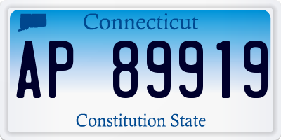 CT license plate AP89919