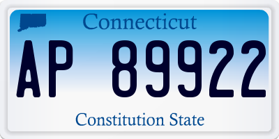 CT license plate AP89922