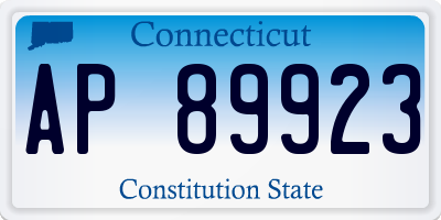 CT license plate AP89923