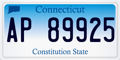 CT license plate AP89925