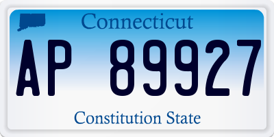 CT license plate AP89927