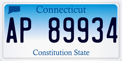 CT license plate AP89934