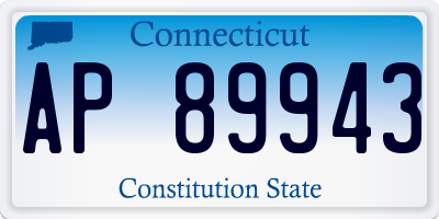 CT license plate AP89943