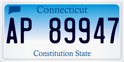 CT license plate AP89947