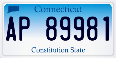 CT license plate AP89981