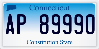 CT license plate AP89990