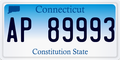 CT license plate AP89993