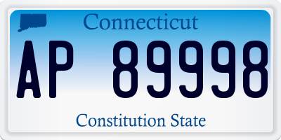 CT license plate AP89998