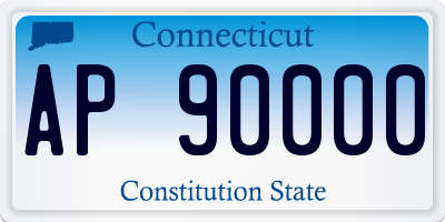 CT license plate AP90000