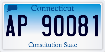 CT license plate AP90081