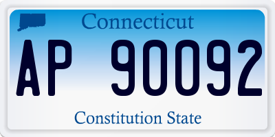 CT license plate AP90092
