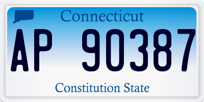 CT license plate AP90387