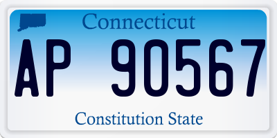 CT license plate AP90567