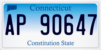 CT license plate AP90647