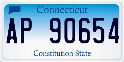 CT license plate AP90654