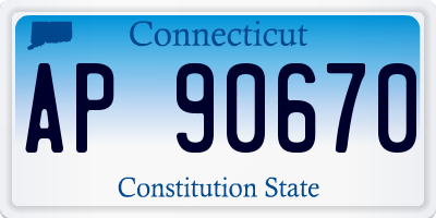 CT license plate AP90670