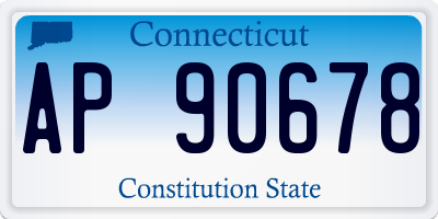 CT license plate AP90678