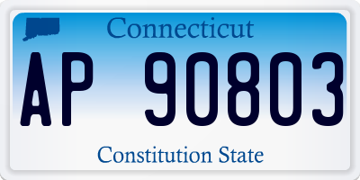 CT license plate AP90803