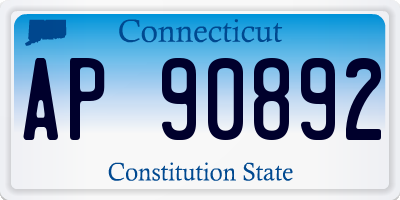 CT license plate AP90892