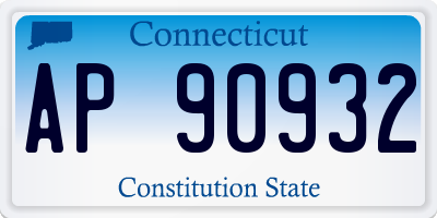 CT license plate AP90932