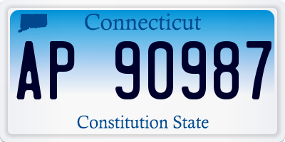 CT license plate AP90987