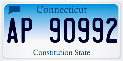 CT license plate AP90992