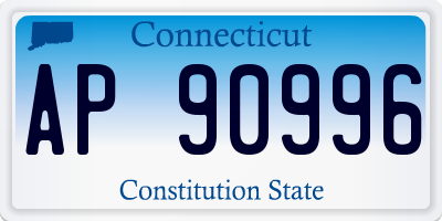 CT license plate AP90996