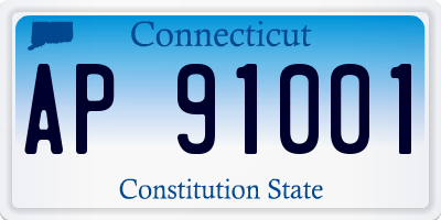 CT license plate AP91001